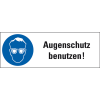 Gebots-Kombischild Augenschutz benutzen, praxisbewährt, Kunststoff, 210x74mm