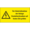Warn-Kombischild Vor Inbetriebnahme der Anlage, RoHS konform, Folie, 37x74mm