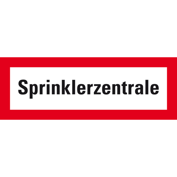 Feuerwehrzeichen Sprinklerzentrale, DIN 4066, Folie, selbstklebend, 297x105mm, DIN 4066-Beschreibung lesen