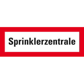 Feuerwehrzeichen Sprinklerzentrale, DIN 4066, Folie, selbstklebend, 297x105mm, DIN 4066-Beschreibung lesen