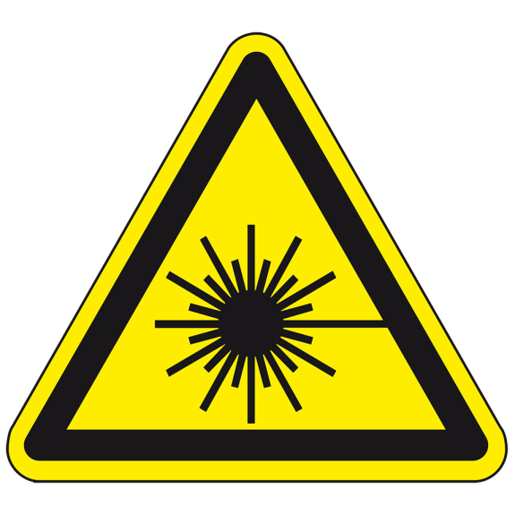 Warnschild Warnung vor Laserstrahl, Kunststoff, SL 200mm, ASR A1.3, DIN EN ISO 7010 W004-Beschreibung lesen