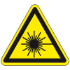 Warnschild Warnung vor Laserstrahl, Kunststoff, SL 200mm, ASR A1.3, DIN EN ISO 7010 W004