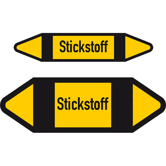 Rohrleitungsetikett Stickst., DIN 2403, gelb/schwarz/schwarz, Ø15-25mm, 75x17mm, 8/Bogen Rohrleitungsetikett Stickst., DIN 2403, gelb/schwarz/schwarz, Ø15-25mm, 75x17mm, 8/Bogen-Beschreibung lesen