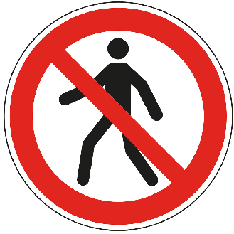 Verbotsschild Für Fußgänger verboten, Folie, selbstklebend, Ø 100mm, ASR A1.3, DIN EN ISO 7010 P004-Beschreibung lesen