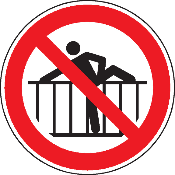 Verbotsschild Barriere nicht übersteigen, ISO, Kunststoff, Ø 300mm-Lire la description