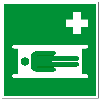 Rettungszeichen Krankentrage, Folie, selbstklebend, 200x200mm, ASR A1.3, DIN EN ISO 7010 E013