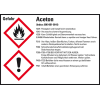 Gefahrstoffetikett Aceton, GefStoffV/GHS/CLP, Folie, 105x74mm, 8/Bogen