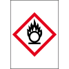 Gefahrensymbol Flamme über Kreis GHS 03, Folie, selbstklebend, 12x17mm, 10/Bogen, GHS-Verordnung