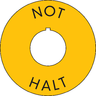 NOT-HALT-Kontrastunterlage mit Nase, Kunststoff, Ø 75/22,5mm-Beschreibung lesen