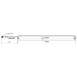 Lampe linéaire 700mm LED RGBW 120° 6500K 33W 24VDC IP68 M12 5P+C3m - EY0651S02-Lire la description