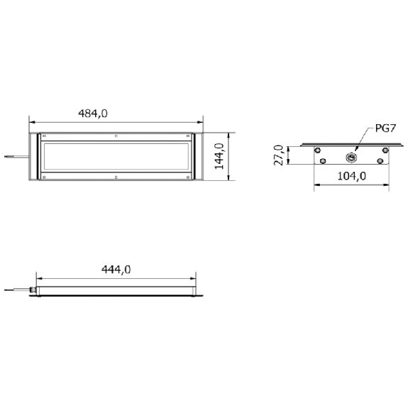 Lampe LED 355 mm, 120°, 2400 lm, 26,5 W, 24 Vdc, M12-A 4P - AN0231S02-Lire la description