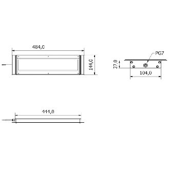 Lampe LED 355 mm, 120°, 2400 lm, 26,5 W, 24 Vdc, M12-A 4P - AN0231S02-Lire la description