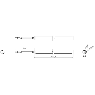 Lampe tubulaire Ø32x1542mm IP67 LED 120° 50W 24V M12 3P+C3m - TD1521S04-Lire la description