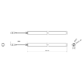 Lampe tubulaire Ø32x642mm IP67 LED 120° 20W 24V M12 3P+C3m - TD0621S04-Lire la description