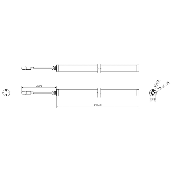Lampe tubulaire Ø32x642mm IP67 LED 120° 20W 24V M12 3P+C3m - TD0621S04 Lampe tubulaire Ø32x642mm IP67 LED 120° 20W 24V M12 3P+C3m - TD0621S04-Lire la description