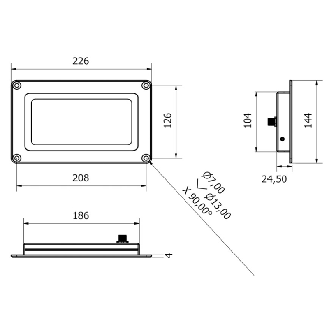 Lampe LED 226 mm, 120°, 10,5 W, 24 Vdc, M12-A 4P - MY0121S01-Lire la description