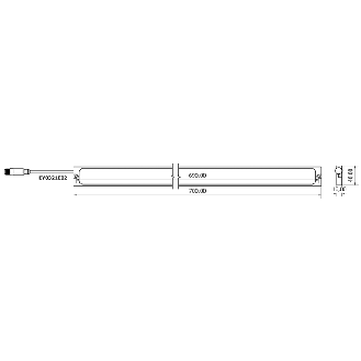 Lampe linéaire 700mm LED 120°, 10 W, 24 Vdc, IP67, M12 3P+C0.3m - EY0321E02-Lire la description