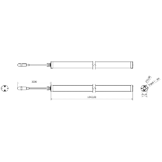 Lampe tubulaire Ø32x1242mm IP67 LED 120° 20W 24V M12 3P+C3m - TD1221S04-Lire la description