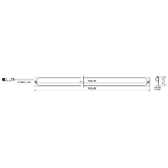 Lampe linéaire 910mm LED 120°, 10 W, 24 Vdc, IP67, M12 3P+C0.3m - EY0421E02-Lire la description