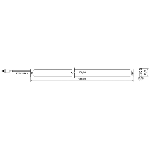Lampe linéaire 910mm LED 120°, 10 W, 24 Vdc, IP67, M12 3P+C0.3m - EY0421E02-Lire la description