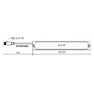Lampe linéaire 265mm LED RGBW 120° 11W 24VDC IP68 M12 5P+C3m - EY0251S02-Lire la description