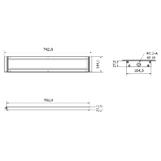 Lampe LED 742mm, 120°, 6150 lm, 40 W, 24Vdc, M12-A 4P - AN0531S02-Lire la description