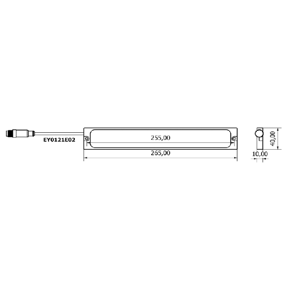 Lampe linéaire 265mm LED 120°, 10 W, 24 Vdc, IP67, M12 3P+C0.3m - EY0121E02 Lampe linéaire 265mm LED 120°, 10 W, 24 Vdc, IP67, M12 3P+C0.3m - EY0121E02-Lire la description