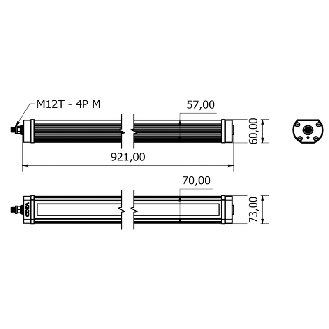 Lampe 921mm LED 120° 45,5W 24VDC IP67 Câble 3m - TA0721S03W-Lire la description