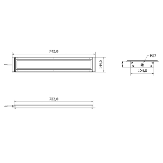 Lampe LED 742mm, 120°, 6150 lm, 40 W, 24Vdc, Câble 3m - AN0531S01-Lire la description