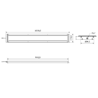 Lampe LED 1000mm, 120°, 8300 lm, 93 W, 24 Vdc, Câble 3m - AN0731S01-Lire la description