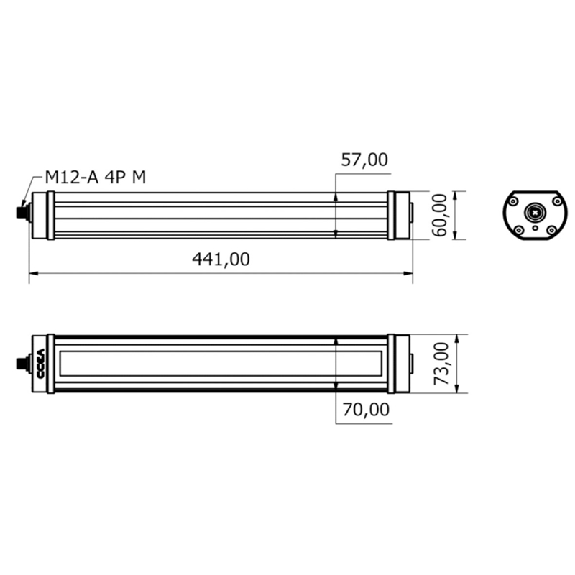 Lampe 441mm LED 120° 19,5W 230VAC IP67 M12A 4P - TA0322S01W Lampe 441mm LED 120° 19,5W 230VAC IP67 M12A 4P - TA0322S01W-Lire la description