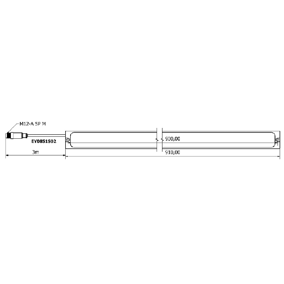 Lampe linéaire 910mm LED RGBW 120°44W 24VDC IP68 M12 5P+C3m - EY0851S02 Lampe linéaire 910mm LED RGBW 120°44W 24VDC IP68 M12 5P+C3m - EY0851S02-Lire la description