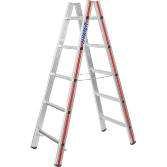 Aluminium-Sprossenstehleiter 2x5 Stufen-Beschreibung lesen