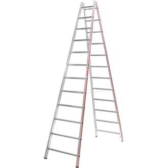 Sprossenstehleiter beids.2x12 Sprossen AH 4,10m-Beschreibung lesen