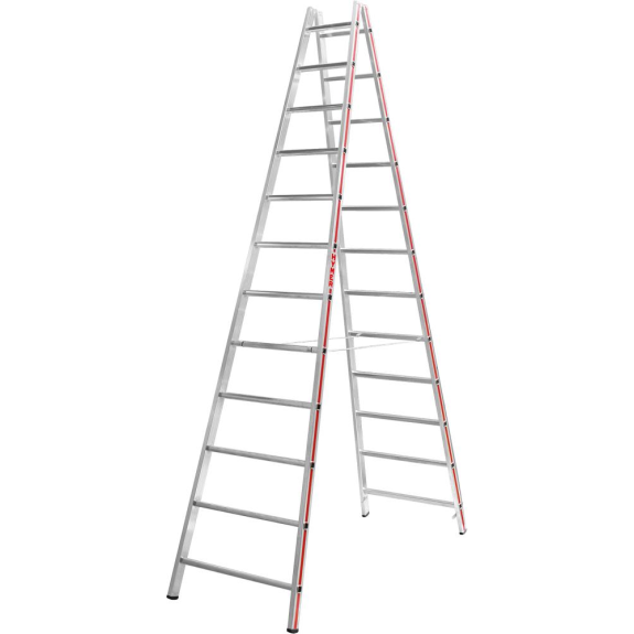 Sprossenstehleiter beids.2x12 Sprossen AH 4,10m-Beschreibung lesen