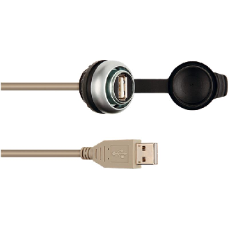 Passage de cloison MSDD USB 3.0 forme A avec câble - 2m - 4000-73000-0180000 | MSDD-Lire la description