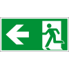 Rettungszeichen Rettungsweg links, Pfeil, Folie, selbstklebend, 150x300mm, ASR A1.3, DIN EN ISO 7010 E001