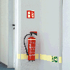 Brandschutzzeichen Feuerlöscher, ASR/ISO, Folie, selbstklebend, 150x150mm