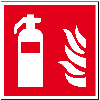 Brandschutzzeichen Feuerlöscher, ASR/ISO, Folie, selbstklebend, 150x150mm
