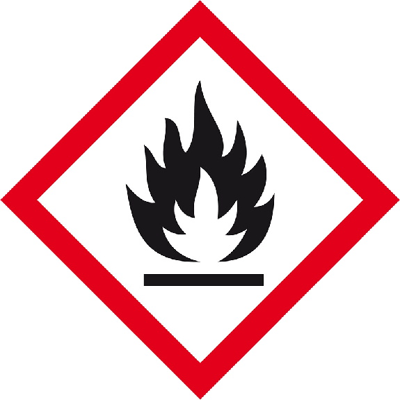 Gefahrensymbol Flamme GHS 02, Folie, selbstklebend, 52x52mm, 500/Rolle, GHS-Verordnung-Beschreibung lesen