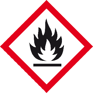 Gefahrensymbol Flamme GHS 02, Folie, selbstklebend, 52x52mm, 500/Rolle, GHS-Verordnung-Beschreibung lesen