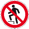 Verbotsschild Aufsteigen verboten, Folie, selbstklebend, Ø 200mm, DIN EN ISO 7010 P019