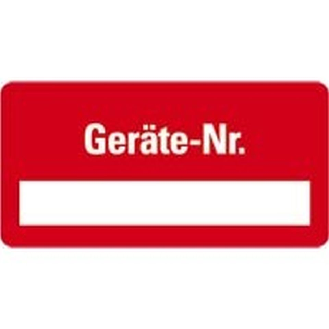 Inventaretiketten Geräte Nr.,einzeilig,rot,Dokumentenfolie,20x40mm,500/Rolle-Beschreibung lesen