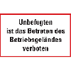 Hinweisschild Betreten des Betriebsgeländes verboten, Kunststoff, 200x300mm Hinweisschild Betreten des Betriebsgeländes verboten, Kunststoff, 200x300mm