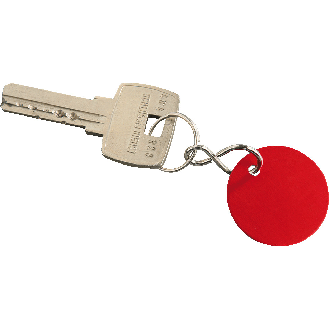 Kennzeichnungsmarken, blanko, mit 1 Bohrung zur Befestigung, rot, Aluminium, Ø 30mm, 100/VE-Beschreibung lesen