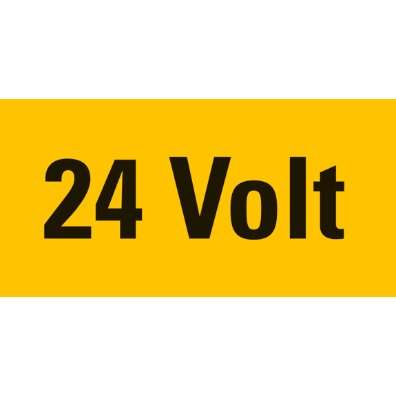 Warnschild 24 Volt, RoHS konform, Folie, selbstklebend, 52x26mm, 10/Bogen-Beschreibung lesen