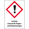 Gefahrensymbol Ausrufezeichen GHS 07, reizend, verur..., Folie, 37x26mm, 12/Bogen, GHS-Verordnung