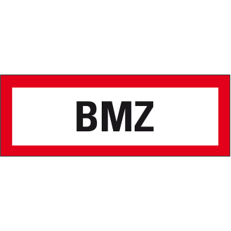 Feuerwehrschild BMZ, Folie, selbstklebend, 210x74mm, DIN 4066-Beschreibung lesen