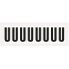 Buchstabe U, weiß/schwarz, Folie, Schrifthöhe 50mm, 65,0x29,8mm, 10/Bogen