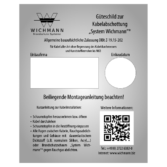 Kennzeichnungsschild Kabelbox WD90 Kennzeichnungsschild Kabelbox WD90-Beschreibung lesen